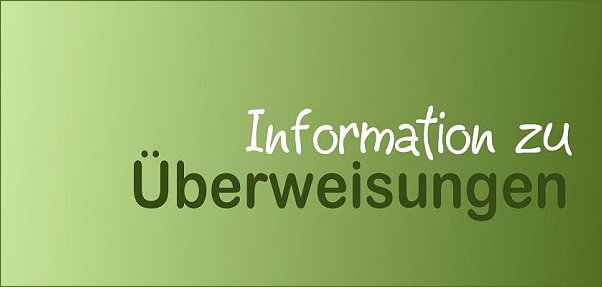 Bild mit Text Information zu &Uuml;berweisungen